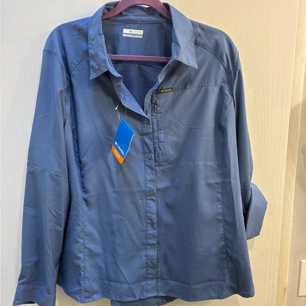 Columbia Light Blue Weather Shield Shirt